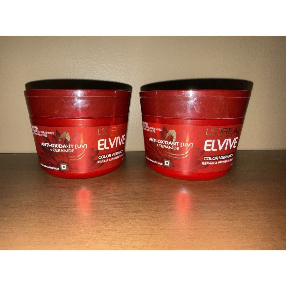 L'Oreal Elvive Color Vibrancy Repair & Protect Balm 8.5oz Lot of 2 Hair Mask